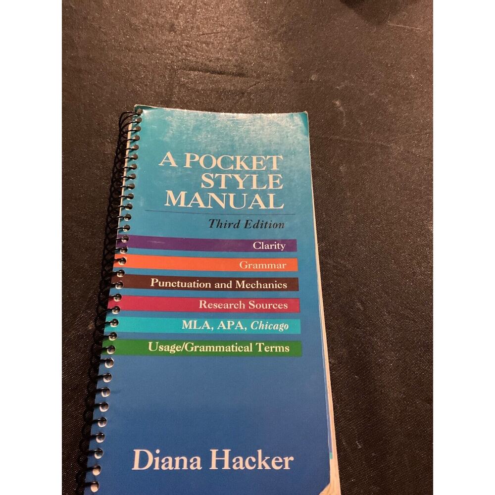 A Pocket Style Manual 3rd Edition Spiral Bound Diana Hacker Writing‎ Guide